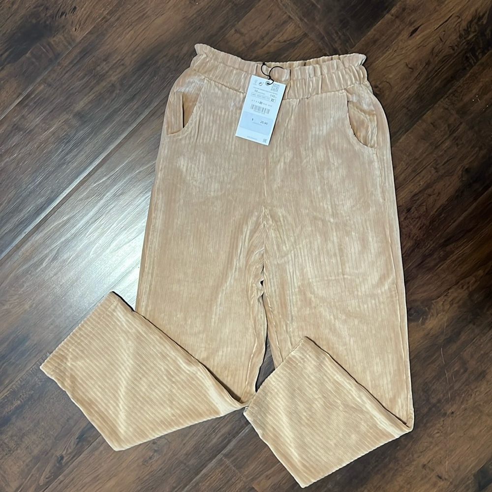 New! Girls Zara Velour Pant - size 10